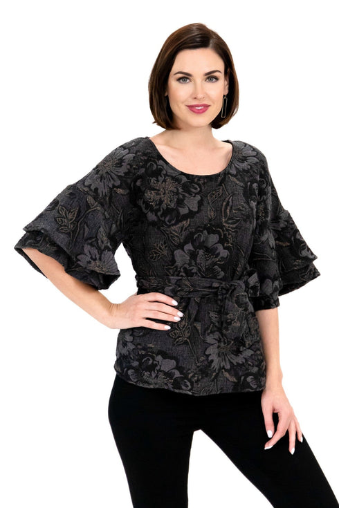 Laszlo Top - Black Floral